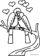 lamina para imprimir y colorear loros de san valentin